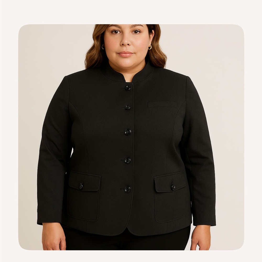 Lane Bryant Black Military Style Blazer Sz 26 - Picture 3 of 9